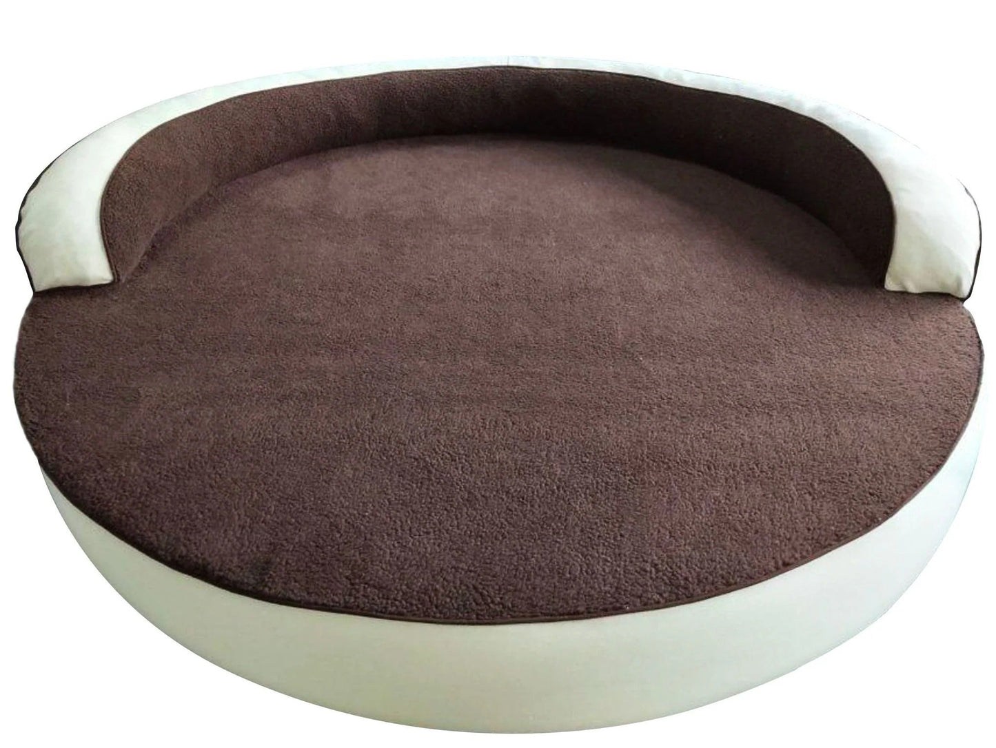 Large Round Dog Bed | Orthopedic Sherpa Top Bolster Bed